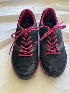 Vionic Kona Orthotic Shoes Athletic Sneaker Black / Pink Walking Size 9.5 / 41.5